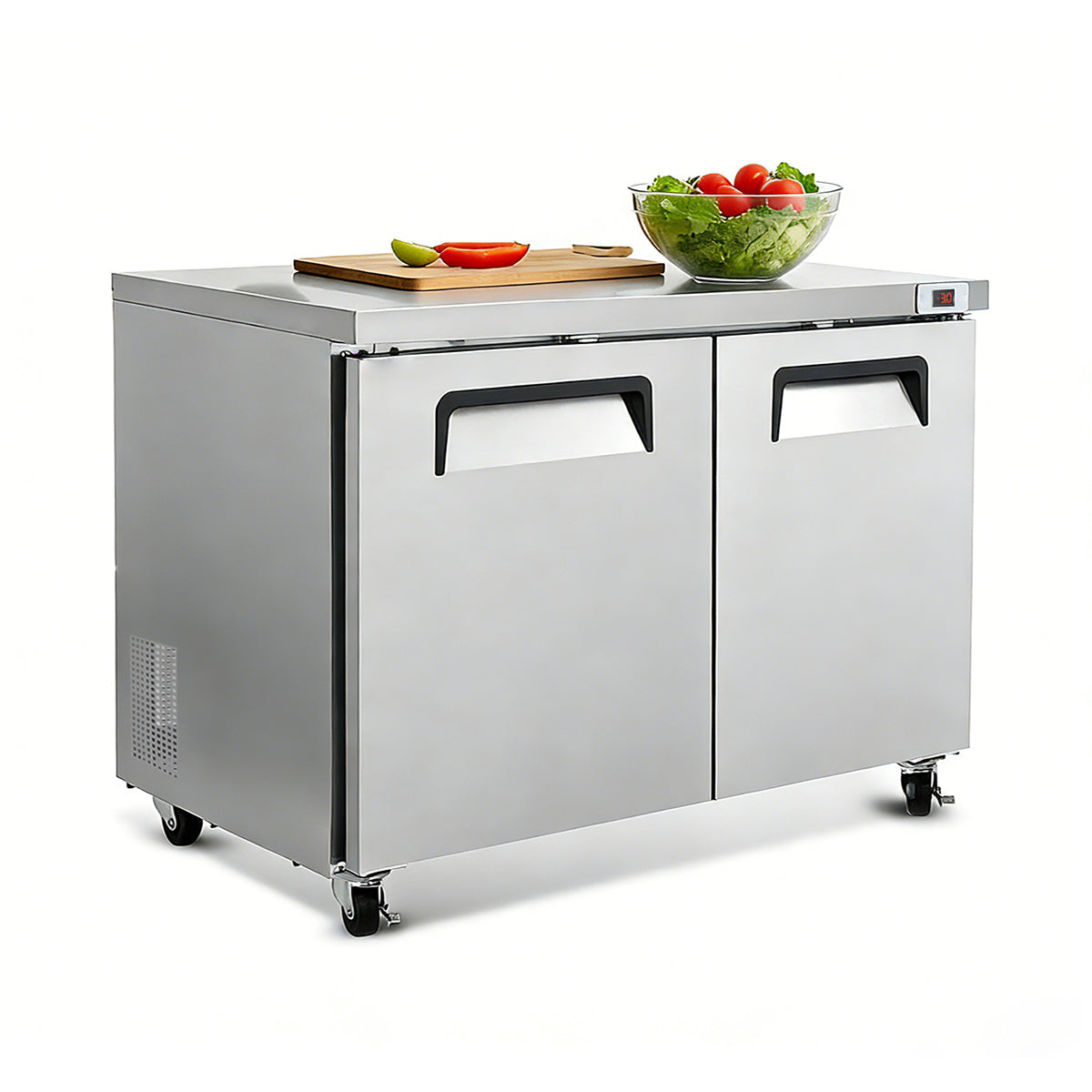 48″ Commercial Undercounter Worktop Freezer, 14 Cu Ft, 2 Doors