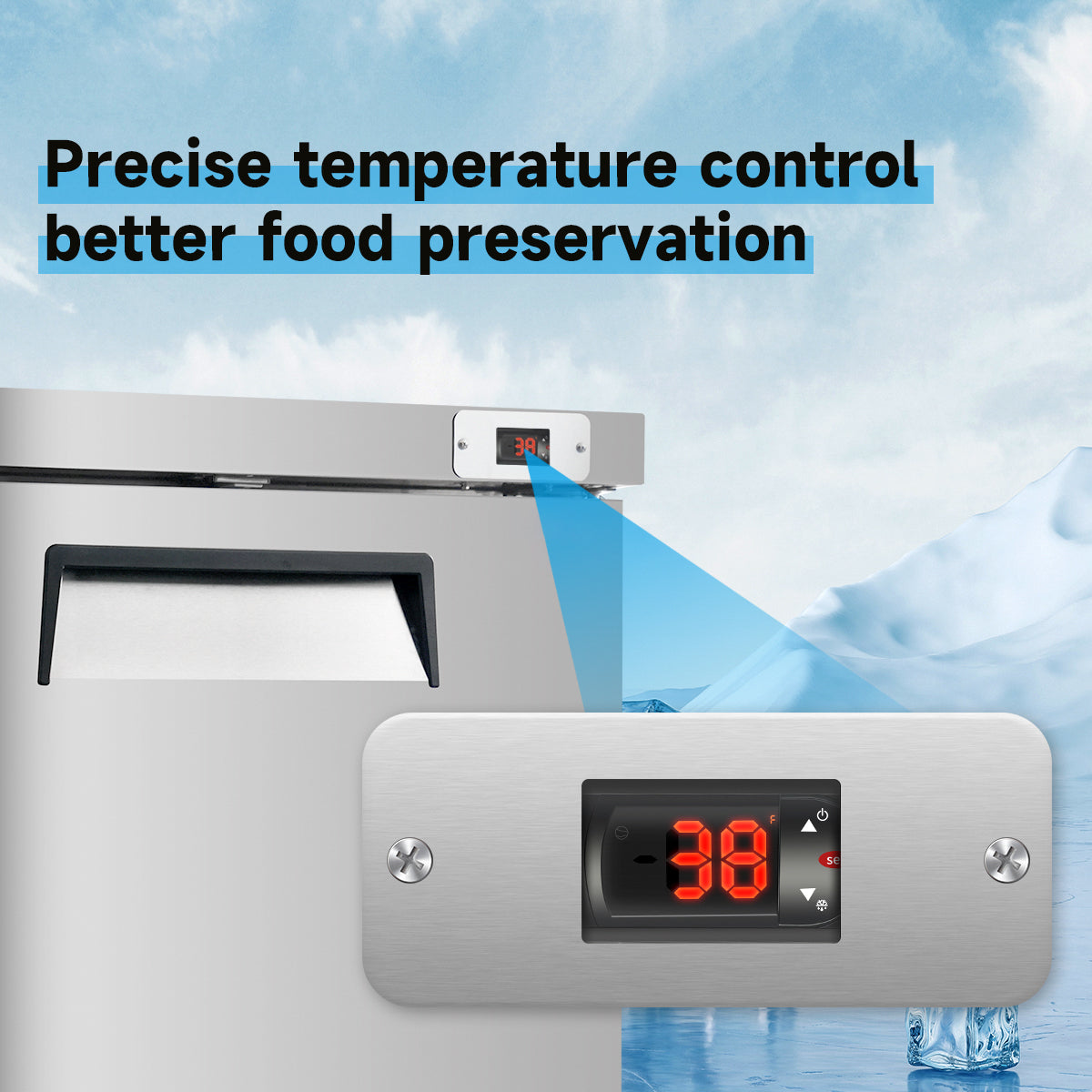 29″ W Commercial Undercounter Refrigerator – 8 Cu Ft Worktop Fridge